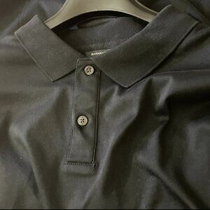Banana Republic Mens Luxury Touch Slim Fit Polo Shirt Black Size XL